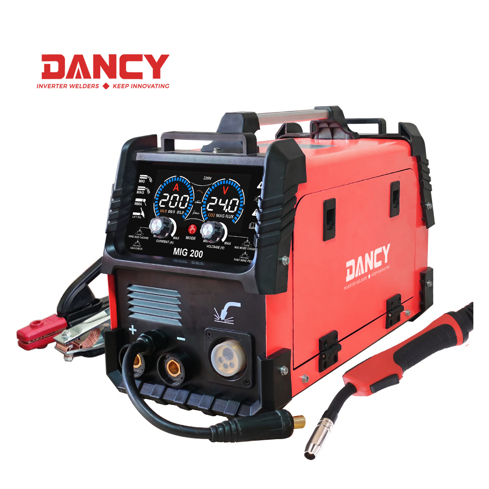 4 in 1 Gas/Gasless MAG MMA TIG MIG Welding Machine MIG200 Soldadora Inverter MIG Welder for Home Use DIY Construction Farm MOQ 1